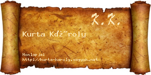 Kurta Károly névjegykártya